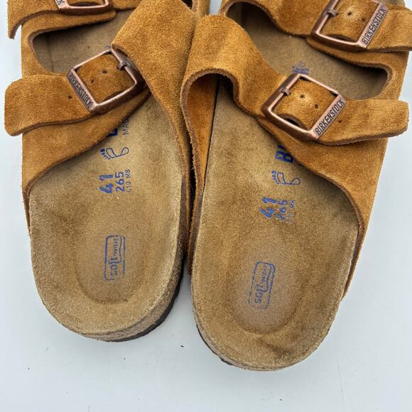 Birkenstock Arizona Suede Sandals Slides Men's 41 (8-8.5) Soft Footbed - Picture 8 of 10